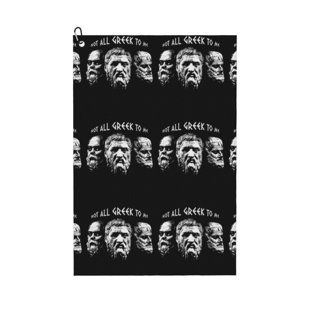 Whibos Men's (Socrates Plato Aristotle - Not All Greek To Me Philosophy Pun_4915) Golf Towel Funny Printed Cristmas Gift For Wo Husband Dad Mom Birthday Gol