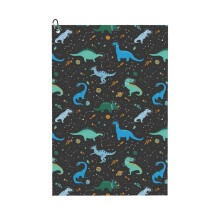 (Space Dinosaurs In Blue_7695) Golf Towel Funny Printed Cristmas Gift for Men Women Husband Dad Mom Birthday Golfers Fan