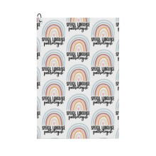 (Speech Language Pathologist Speechie Boho Rainbow Retro_7114) Golf Towel Funny Printed Cristmas Gift for Men Women Husband Dad Mom Birthday Golfers Fan
