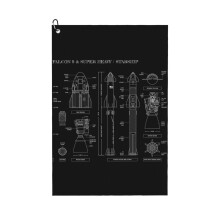 (SPACEX Falcon 9 Super Heavy Starship (White Stencil - No Background)_11743) Golf Towel Funny Printed Cristmas Gift for Men Women Husband Dad Mom Birthday Golfers Fan