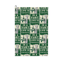 (Yurt Life Shirts - Living In A Yurt Gifts - Yurt Mugs - Eco Living - Nature - Off Grid_4992) Golf Towel Funny Printed Cristmas Gift for Men Women Husband Dad Mom Birthday Golfers Fan
