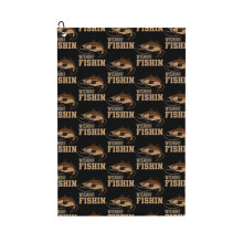 (Wishin I Was Fishin_22877) Golf Towel Funny Printed Cristmas Gift for Men Women Husband Dad Mom Birthday Golfers Fan