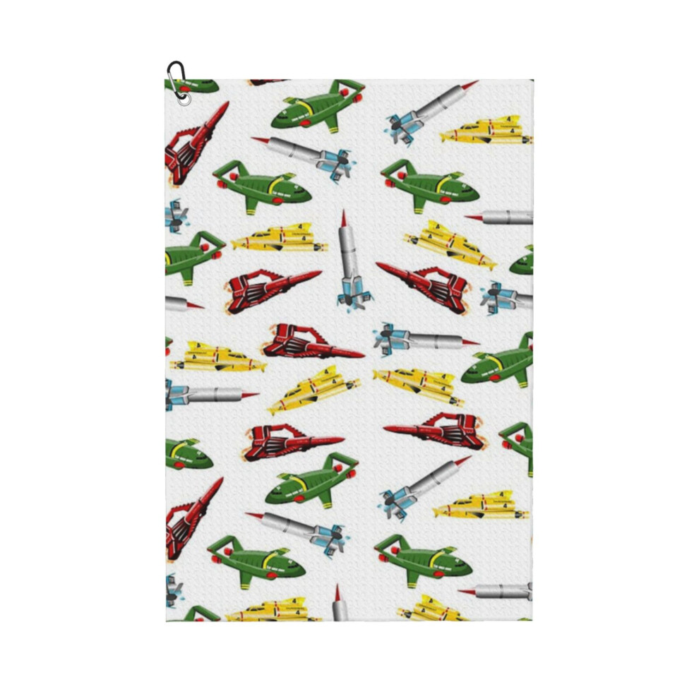 (Thunderbirds Pattern_4774) Golf Towel Funny Printed Cristmas Gift for Men Women Husband Dad Mom Birthday Golfers Fan
