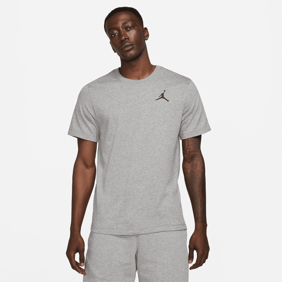 (Grey, S) Nike Jordan Jumpman Embroidered Mens T Shirt