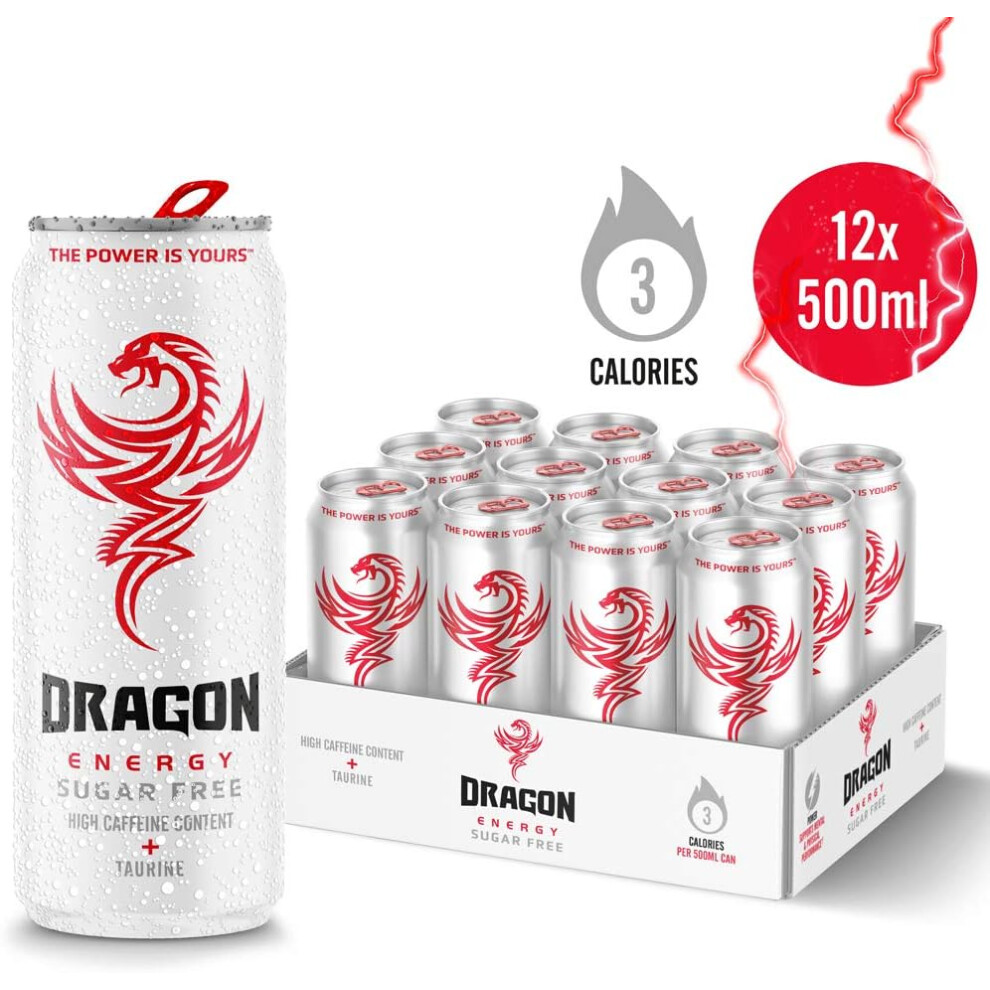 (Dragon Sugar Free Energy Drink, High Caffeine Content & Taurine, BVITS* B3, B5, B6 & B13, 2 Calories, Proudly British, 1) Dragon Sugar Free Energy Dr