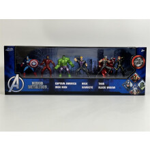 Jada Toys Marvel Avengers Figures (confezione da 6) - Set diorama con 6 personaggi in metallo da collezione nano (Capitan America, Iron Man, Hulk