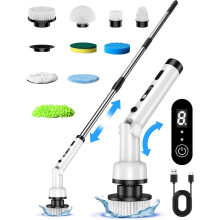 Cordless Rotating Cleaning Brush, 9 Replacement Brush Heads, Powerful Motor 3 Speeds, Suitable for Kitchen, Bathroom, Car