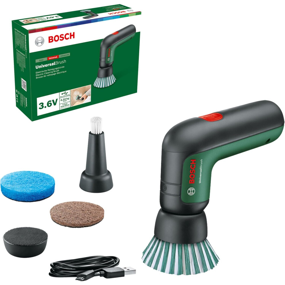 (UniversalBrush) electric cleaning brush (includes 3.6 Ah integrated battery, 1 Micro USB charger and 4 cleaning accessories in carton)