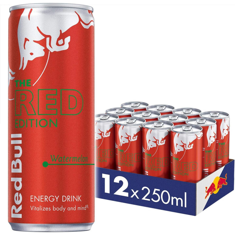 (Red Bull Energy Drink Red Edition Watermelon 250 ml x12) Red Bull Energy Drink 250 ml x12