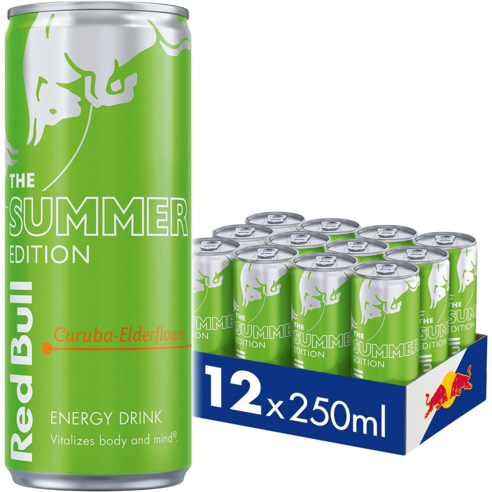 (Red Bull Energy Drink Summer Edition Curuba-Elderflower, 250ml x 12) Red Bull Energy Drink 250 ml x12