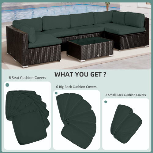 Outsunny Outsunny Garden Rattan Sofa Set Polyester Cover Replacement No Cushion Grey 2