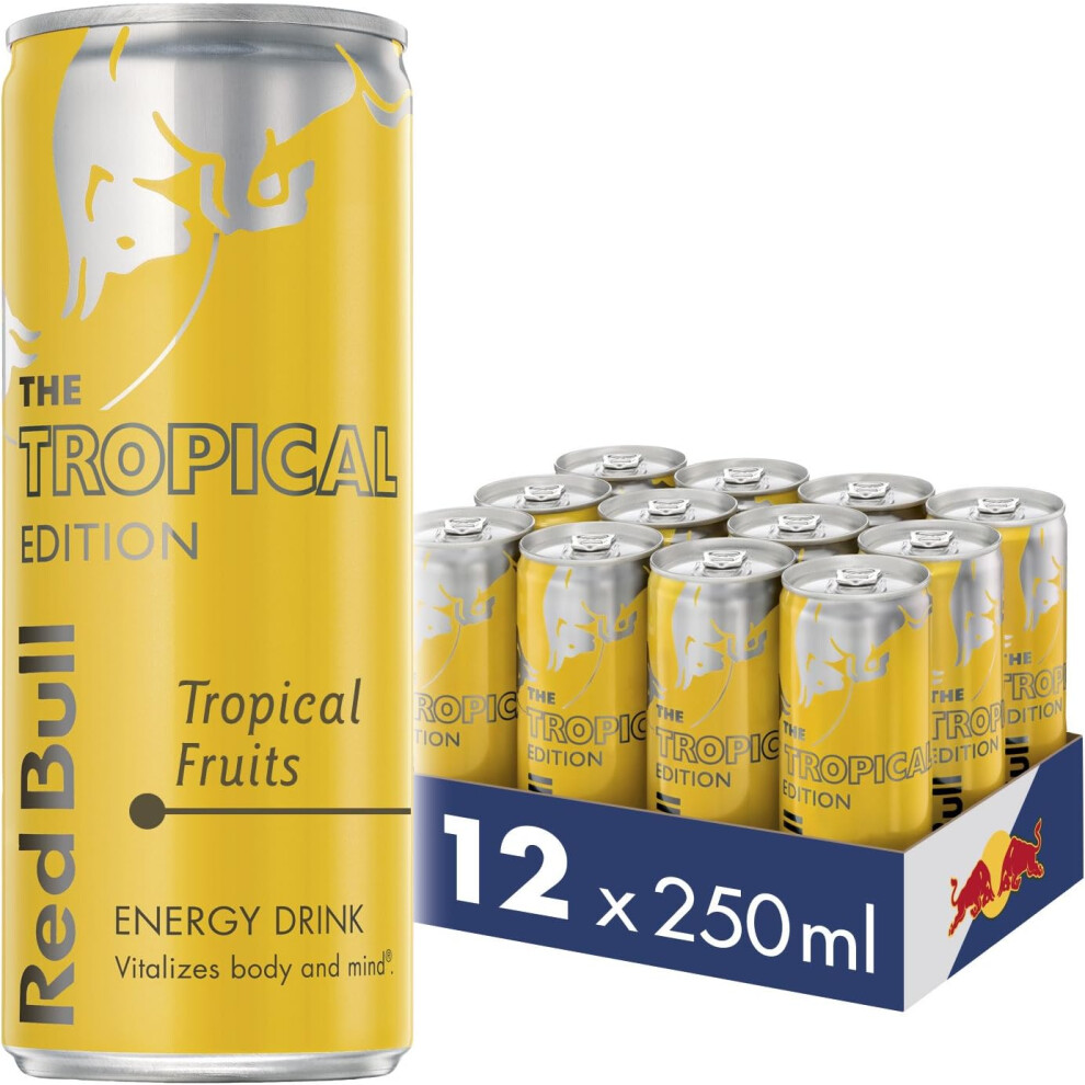 (Red Bull Energy Drink Tropical Edition Tropical Fruits 250 x12) Red Bull Energy Drink 250 ml x12