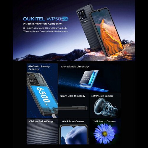 OUKITEL (blue) Oukitel WP50 5G Rugged Smartphone  12GB+256GB 2
