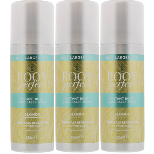 3 x 125ml Root Perfect Instant Root Concealer Spray - Blonde