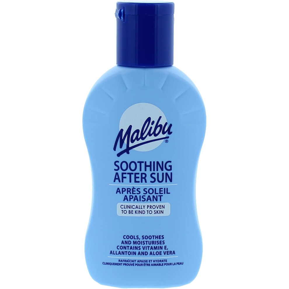 (Malibu Sun After Sun Soothing Moisturising Lotion, Original, 100ml) Malibu Aftersun Soothing Moisturising Lotion Vitamin Enriched Cream