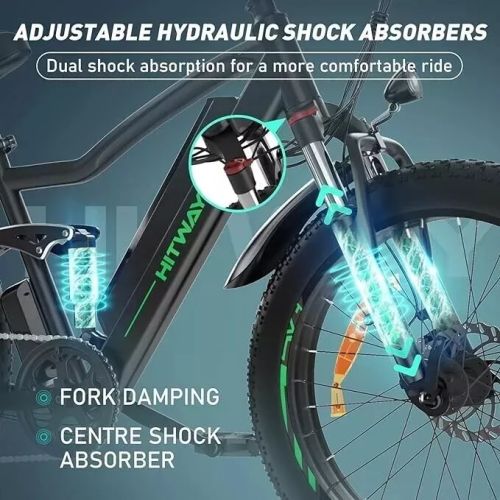 HITWAY BK9 Electric Mountain Bike 48V 15Ah Fat Tire EBike for Adults
