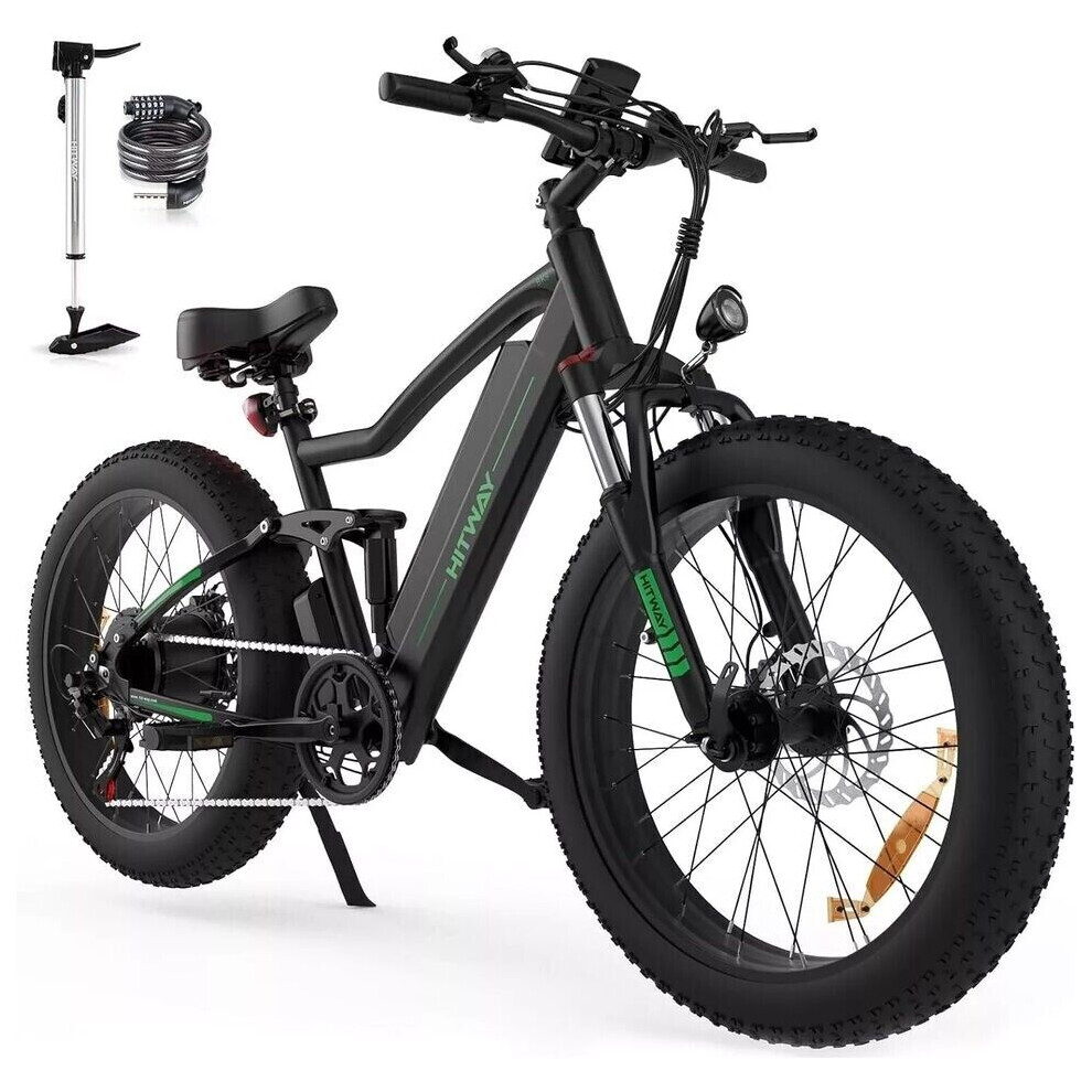 HITWAY BK9 Electric Mountain Bike 48V 15Ah Fat Tire E-Bike for Adults