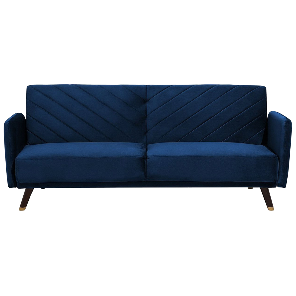 Sofa Bed SENJA Velvet Navy Blue 3 Seater