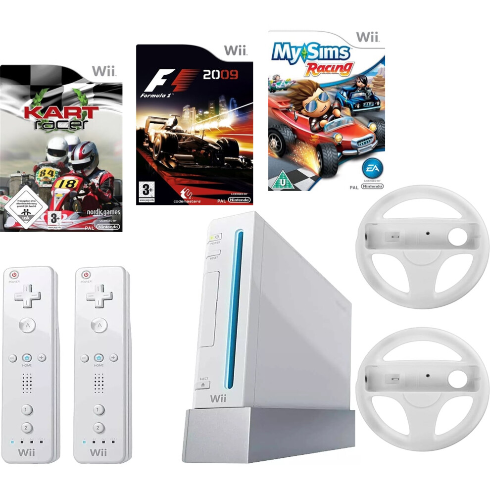 Nintendo Wii Console Car Racing Bundle Formula One - Kart Racer MySims