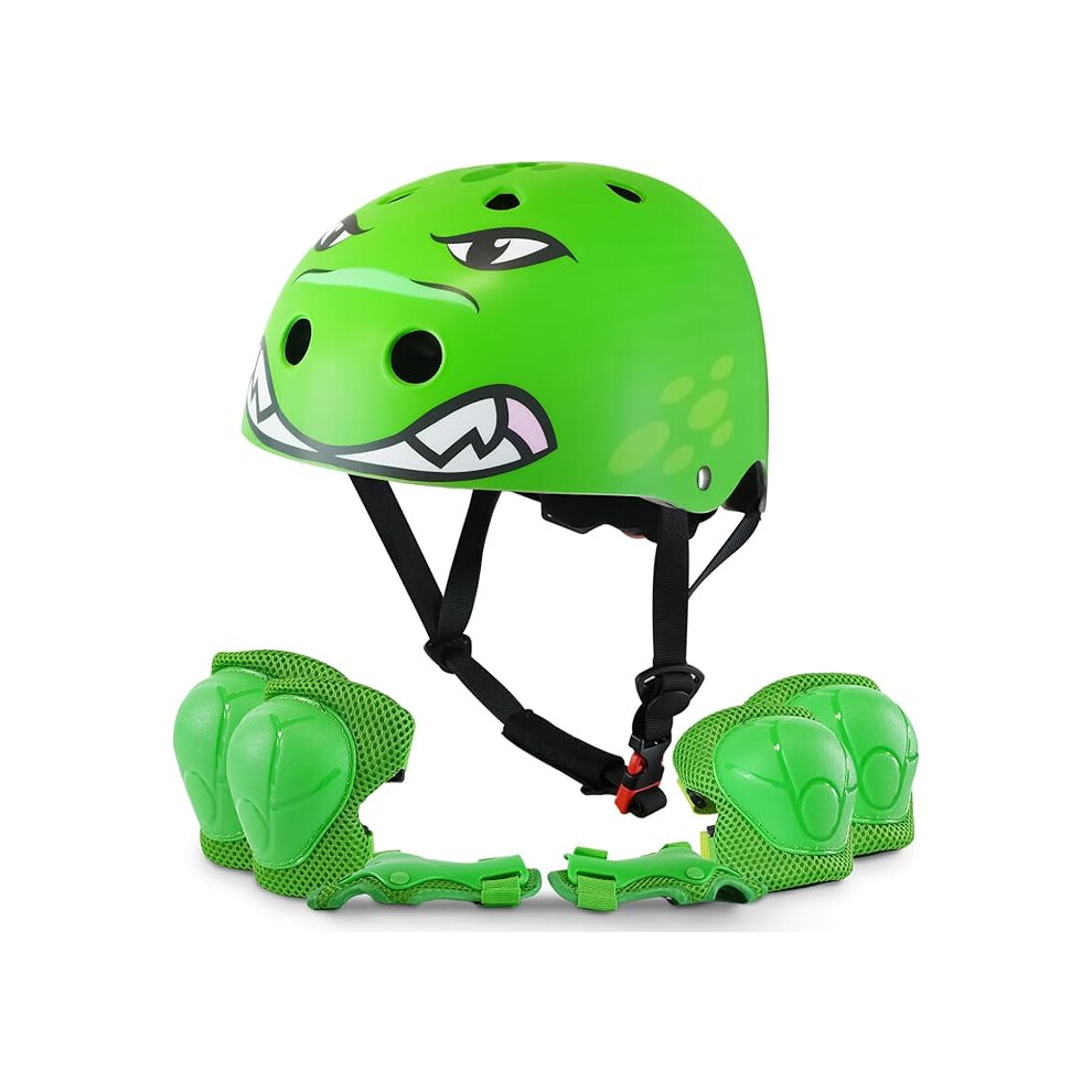 (Crocodile) KAYMAN Kids Bike Helmet age 3 to 12, Adjustable Safety Gear for Boys and Girls, Suited to Scooter, Cycling, Skateboard & Roller Skating