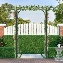 Total Tactic GT4214 6.8 ft. Garden Arbor with Trellises for Climbing Plant Vine Rose