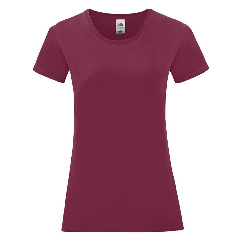 (M, Burgundy) Fruit of the Loom Womens/Ladies Iconic 150 T-Shirt