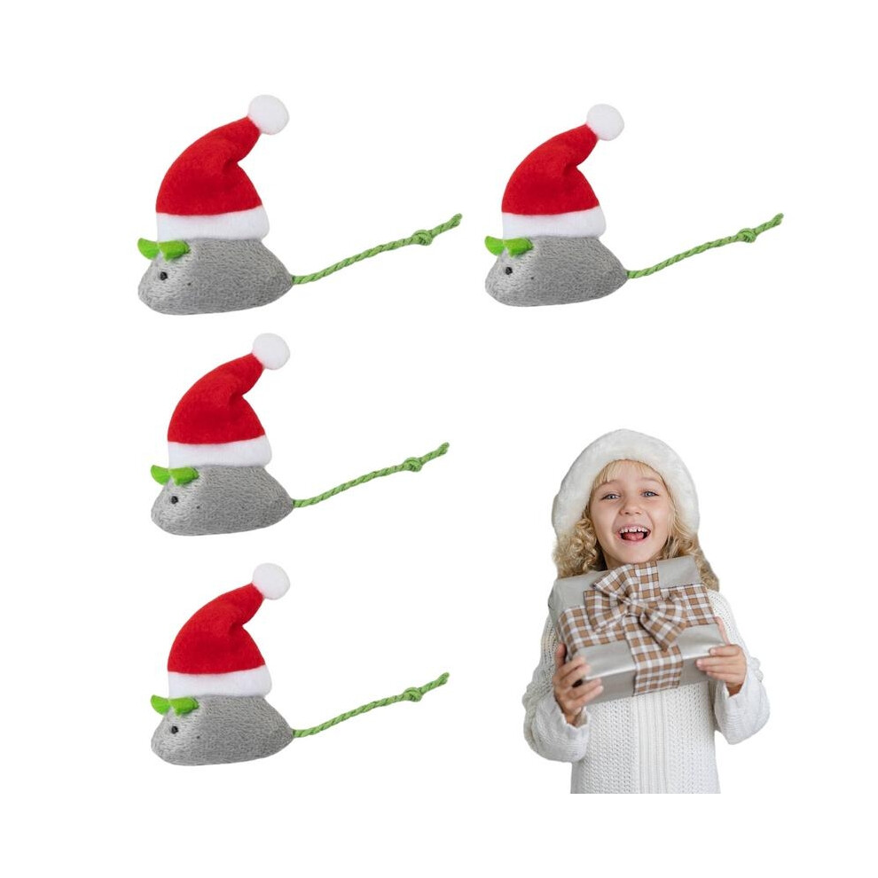 Cat Christmas Toys 4 Pieces Catnip Christmas Santa Claus Cat Toy Interactive Cat Toys Christmas Cat Catnip Toys For Indoor