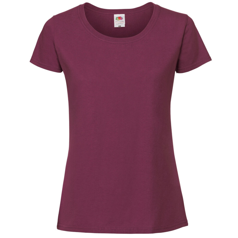 (XL, Oxblood) Fruit Of The Loom Womens/Ladies Ringspun Premium T-Shirt