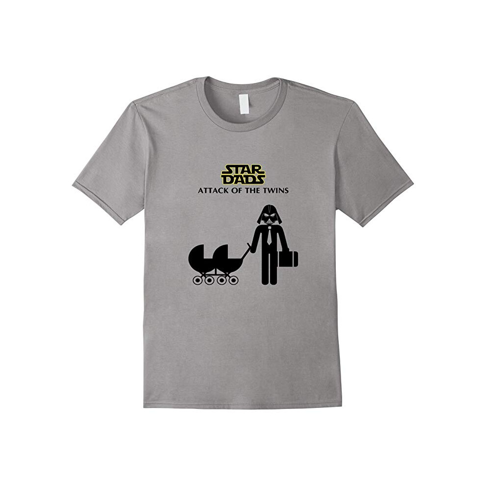 (XXL) Star Dads Attack of the Twins Funny Father's Day Tee Shirt-Father's Day