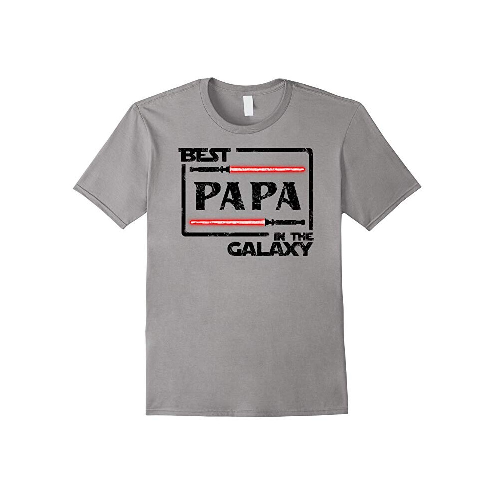 (S) Christmas Birthday Gift Best Papa In Galaxy Mens T-Shirt-Father's Day