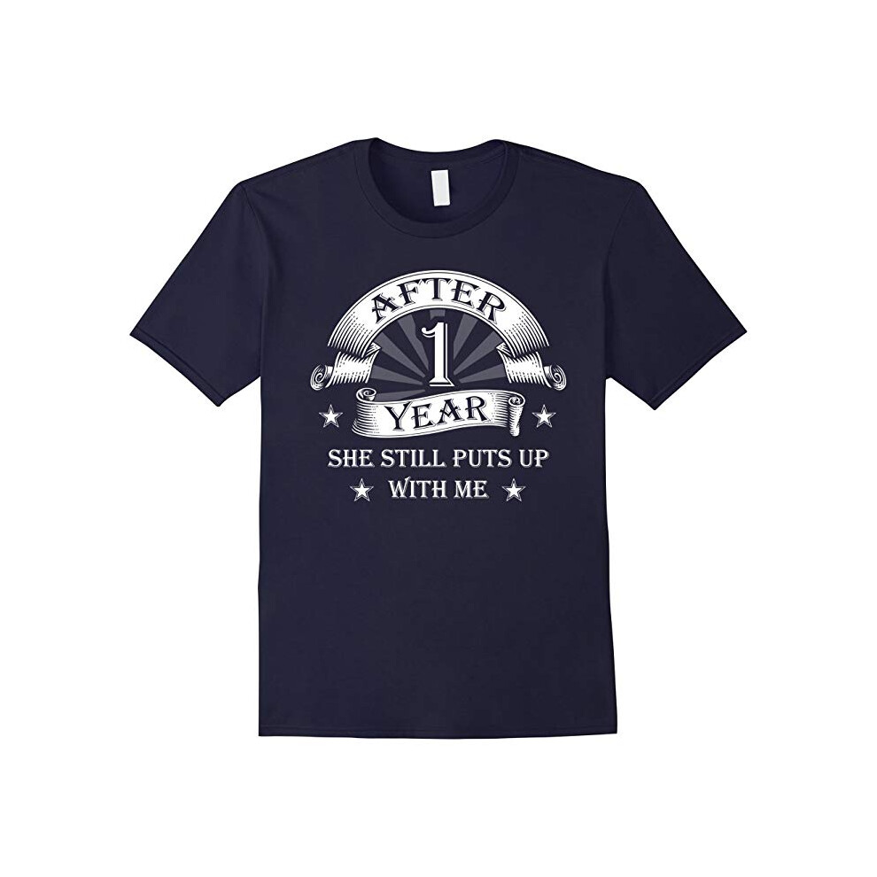 (M) Mens 1st Wedding Anniversary Gifts For Him Funny Shirt For Men Anniversary T-Shirt-Father's Day