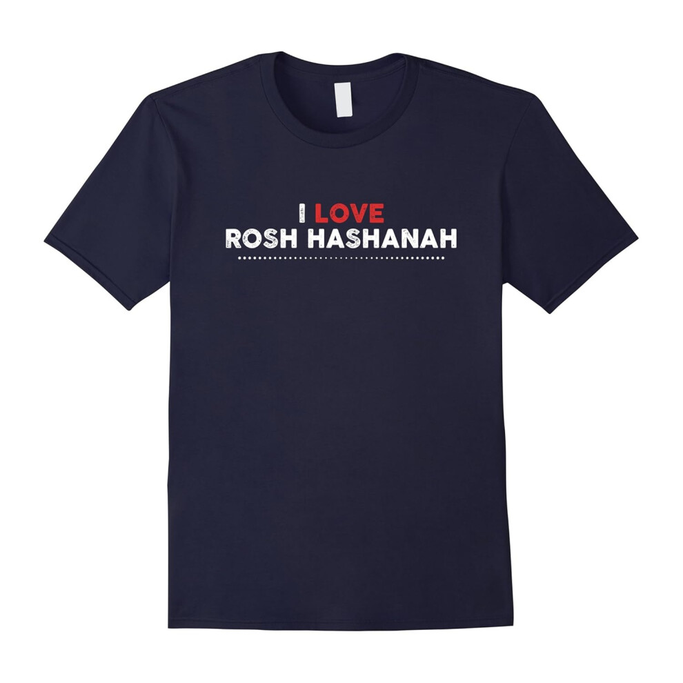 (XL) I Love Rosh Hashanah T Shirt Jewish New Year Shirts-Father's Day