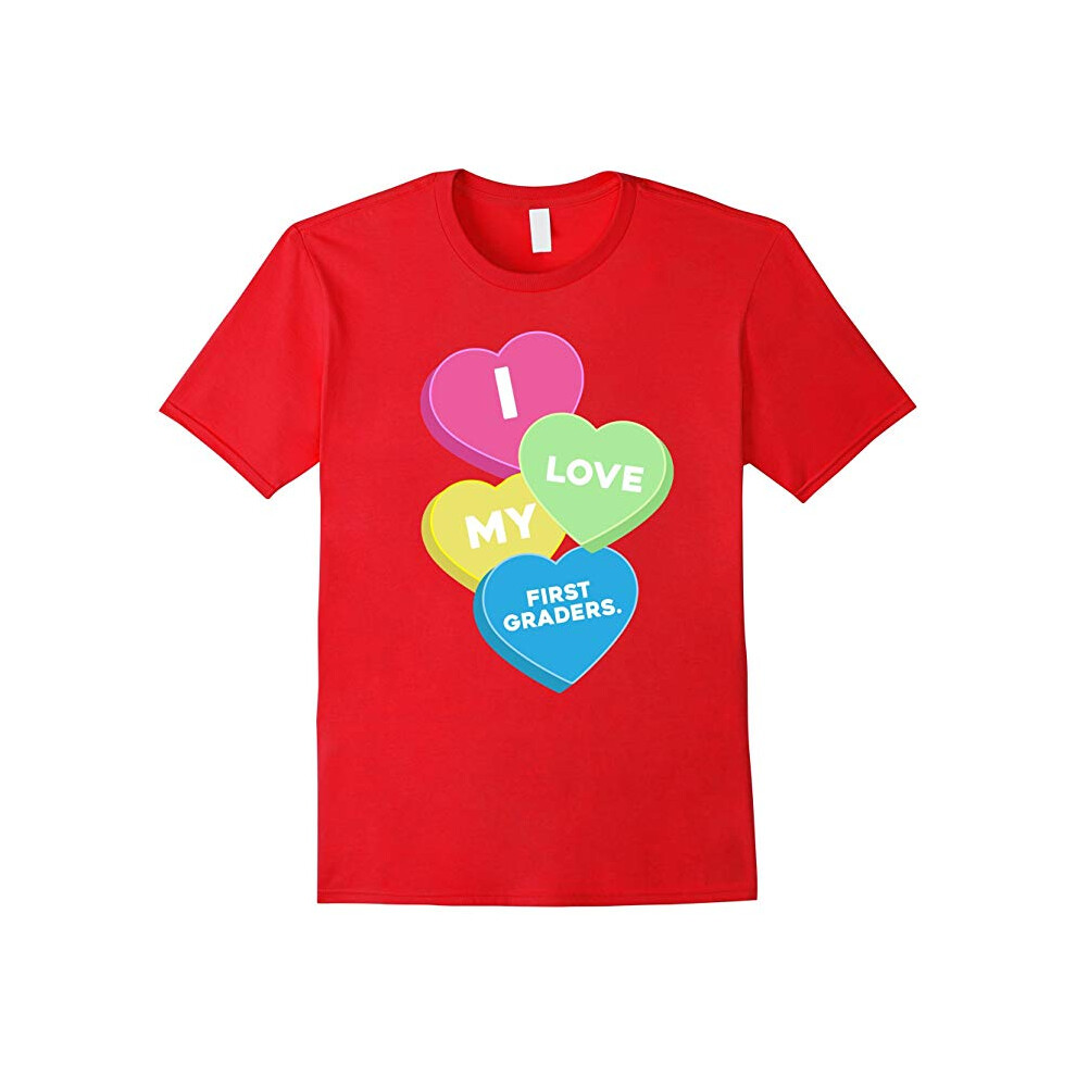 (M) i love my first graders valentine day great gift t shirt-Father's Day