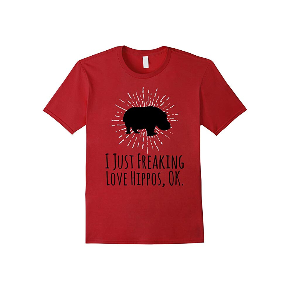 (M) I Just Freaking Love Hippos OK Funny Hippo Lovers T-Shirt-Father's Day