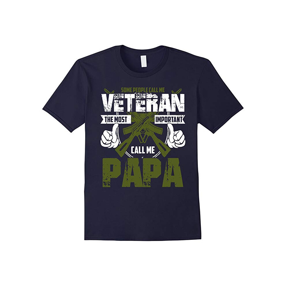 (XL) Veteran Shirt GiftCall Me A Veteran- Important Call Me PaPa-Father's Day