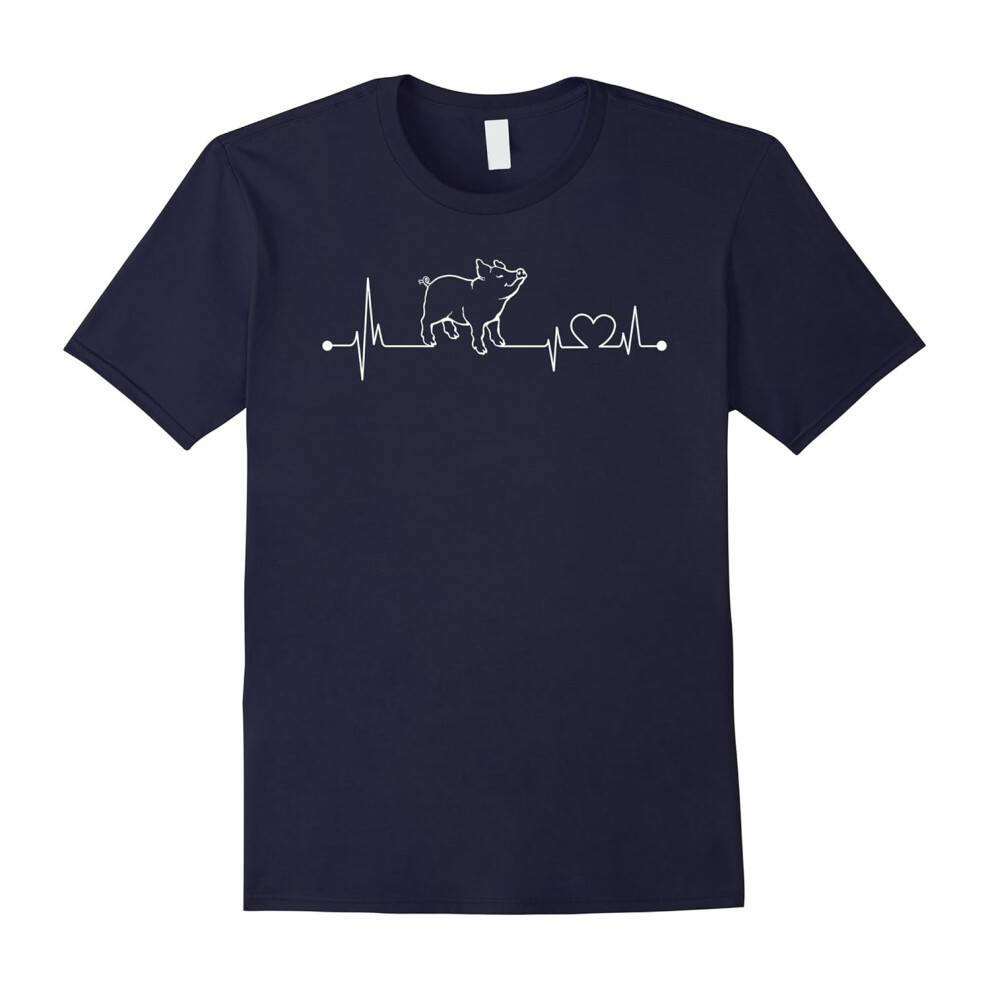 (XXXL) Pig T-Shirt : I love Pig heart beat-Father's Day