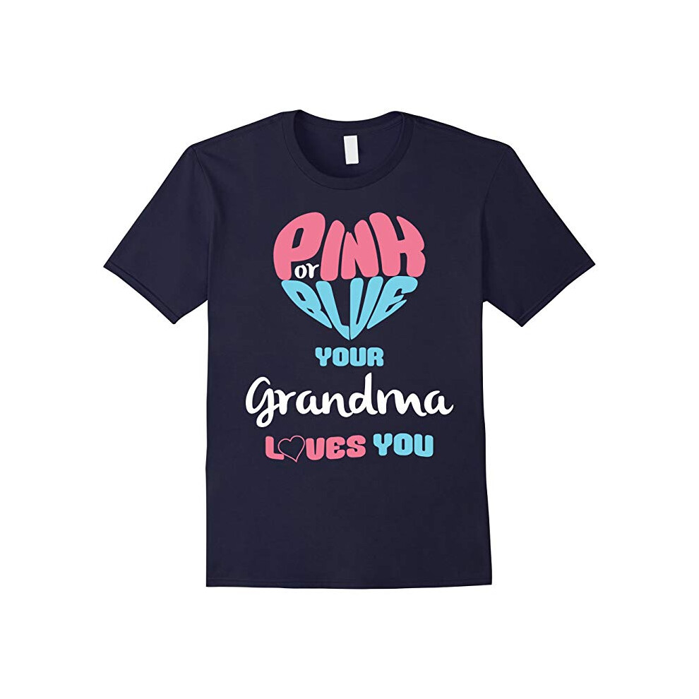 (M) Pink or Blue Grandma Loves You Baby Gender Reveal T-Shirt-Father's Day