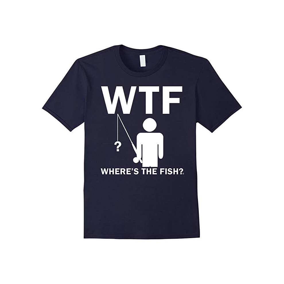 (XXL) Mens Where's The Fish Funny Father's Day Birthday Gifts Fishing-Father's Day