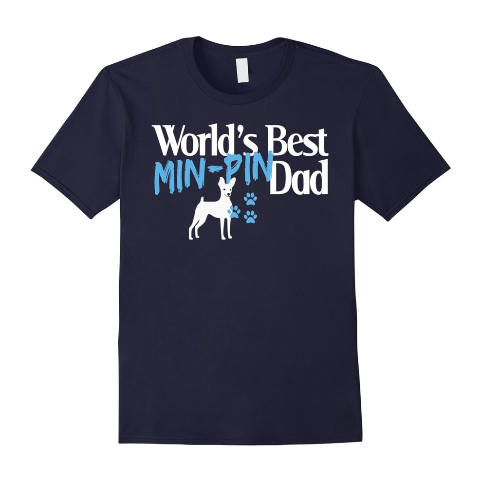 (M) Mens World's Best Min Pin Dad â T-shirt-Father's Day