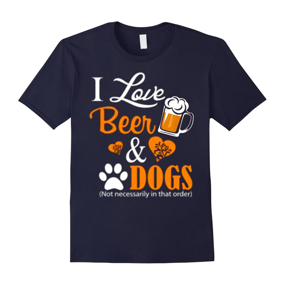 (S) I LOVE BEER AND DOG FUNNY T SHIRT-Father's Day