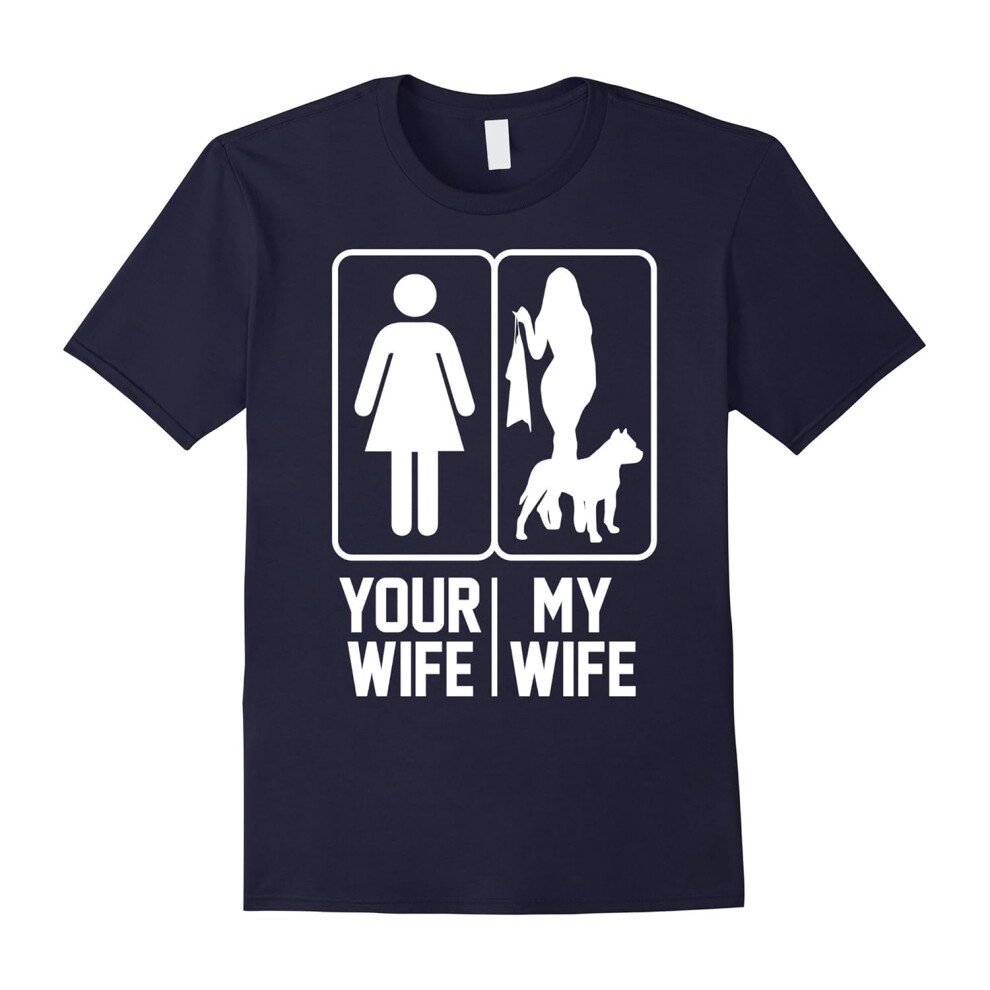 (XL) Men's Your Wife My Wife Love Pit Bull Love Valentine day Gift Shir-Father's Day