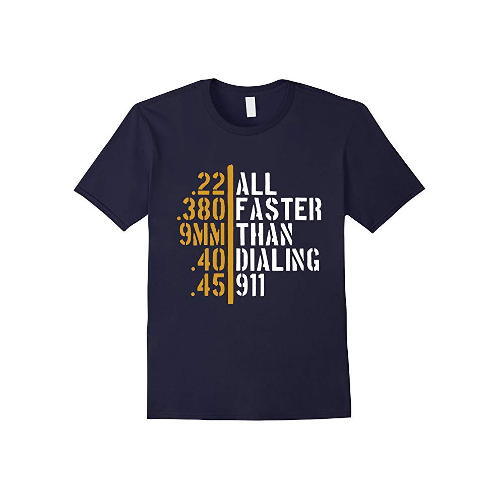 (S) All Faster Than Dialing 911 Shirt Gun Lover Cop Gift 2nd-Father's Day