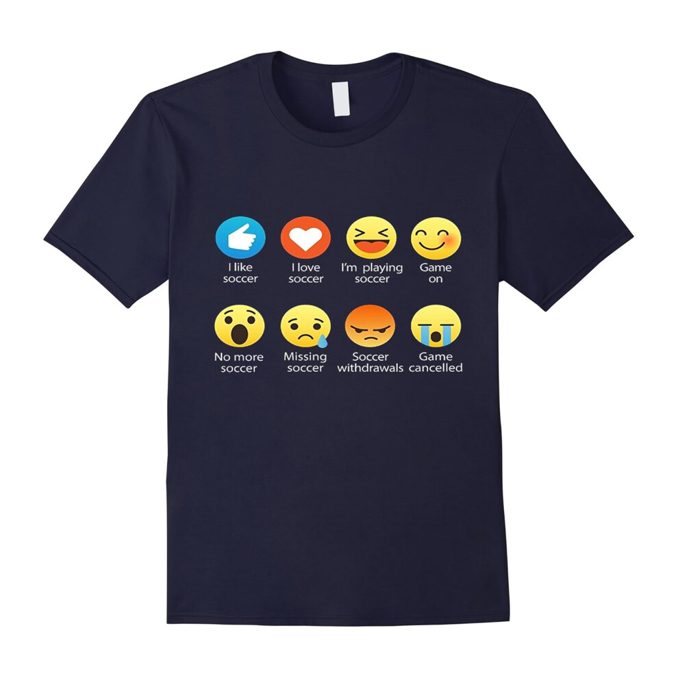 (S) I Love Soccer Emoticon (Emoji) T-Shirt-Father's Day