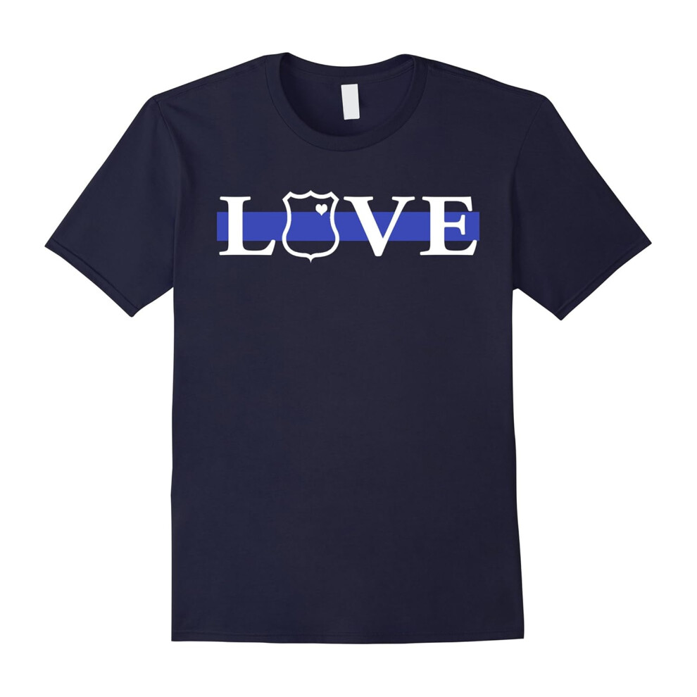 (XL) Police Officer Gifts Police Thin Blue Line Love Police Wife-Father's Day