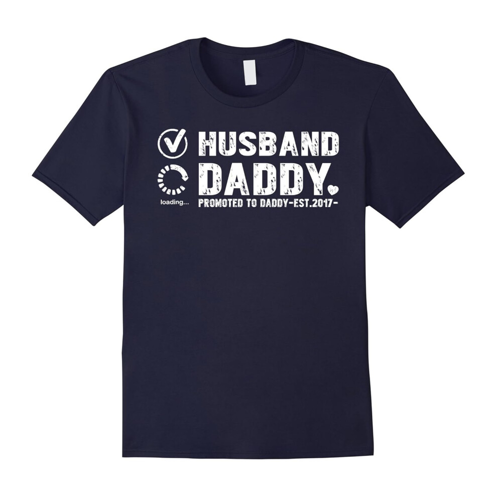 (XXL) Mens Husband t-shirt promoted to daddy 2017 gift father's day-Father's Day