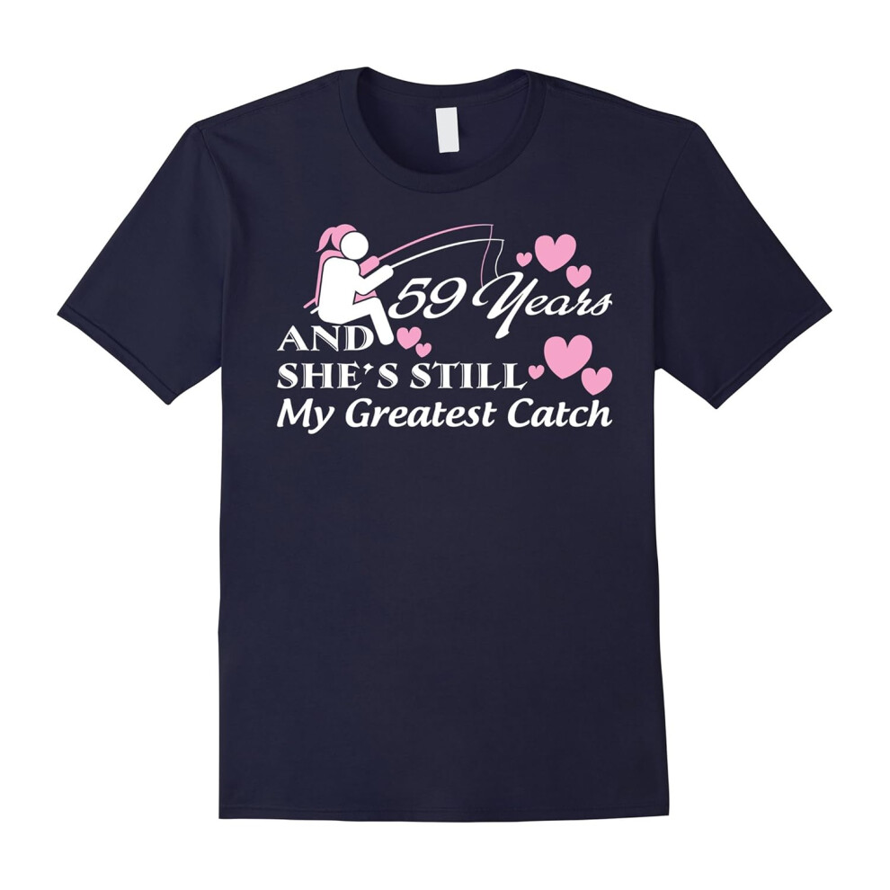 (L) 59th Wedding Anniversary Gifts â Funny Fishing Shirts-Father's Day