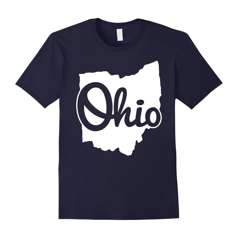 (XL) I Love My Ohio Home Script Ohio TShirt Buckeye State Shirt-Father's Day