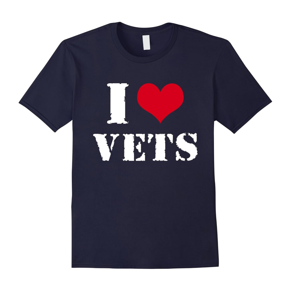 (XXXL) I Love Vets T-shirt Veterans Day T-shirt US America Veteran-Father's Day