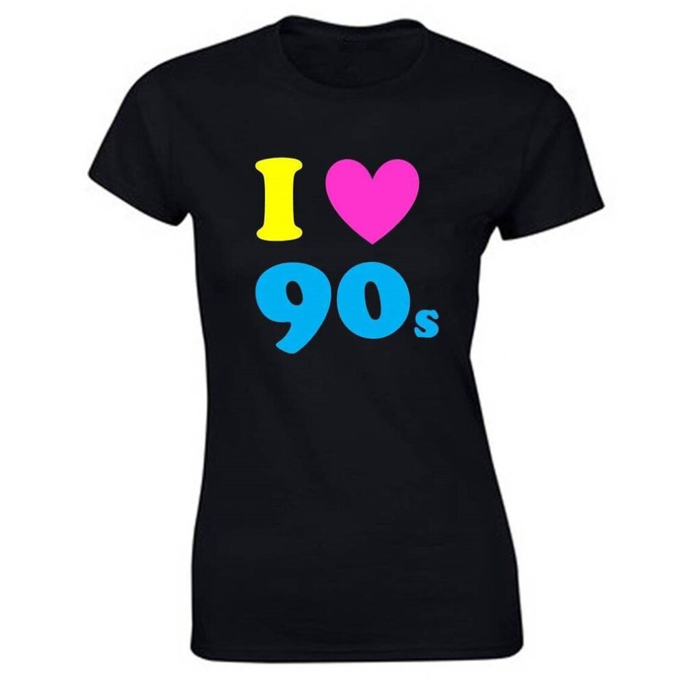 (XXL) Loo Show Women's I Love The 90s Ladies Funny Printed Tee-Father's Day