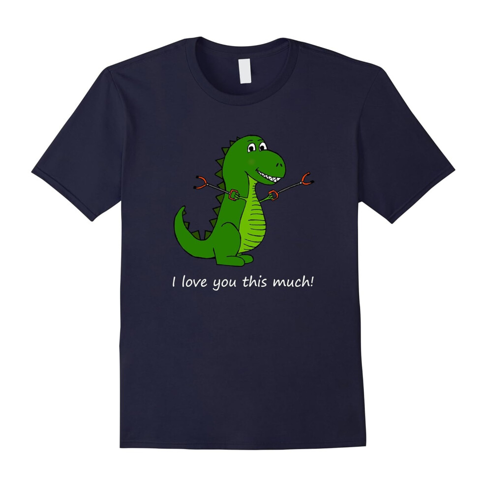 (XXXL) T-Rex I love you this much! Valentine's Day Dinosaur Shirt-Father's Day